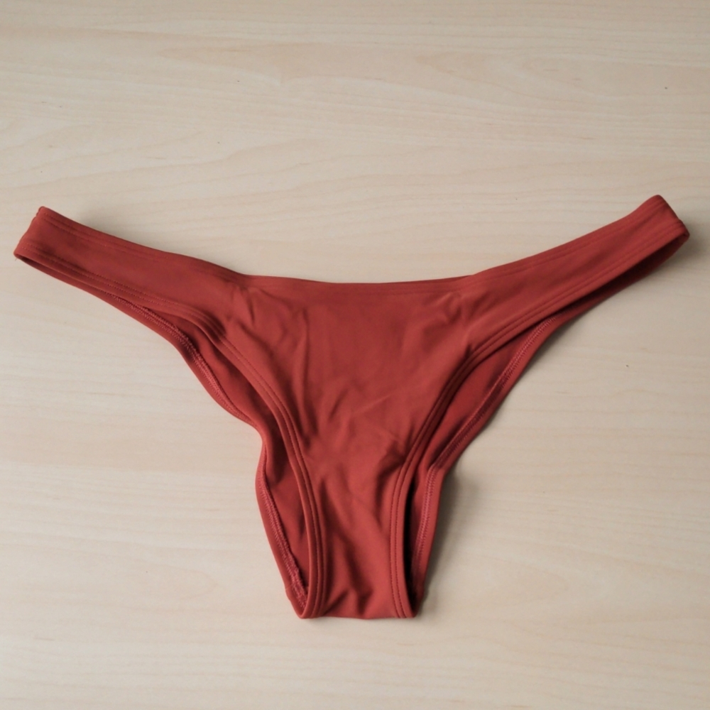 Aerie Swim Hi Leg Teeny Bikini Bottoms Orange Size Medium